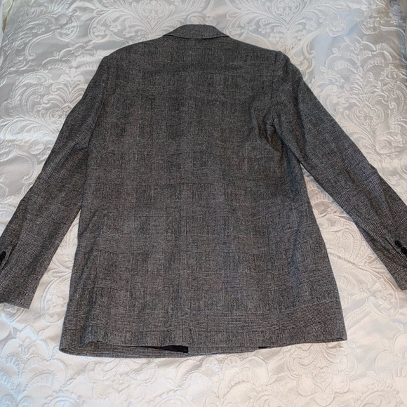 Zara: Grey & Black Plaid Double Breasted Blazer - Picture 2 of 4